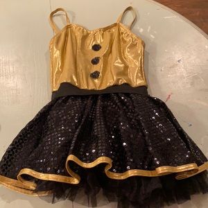 Black and gold tutu leotard